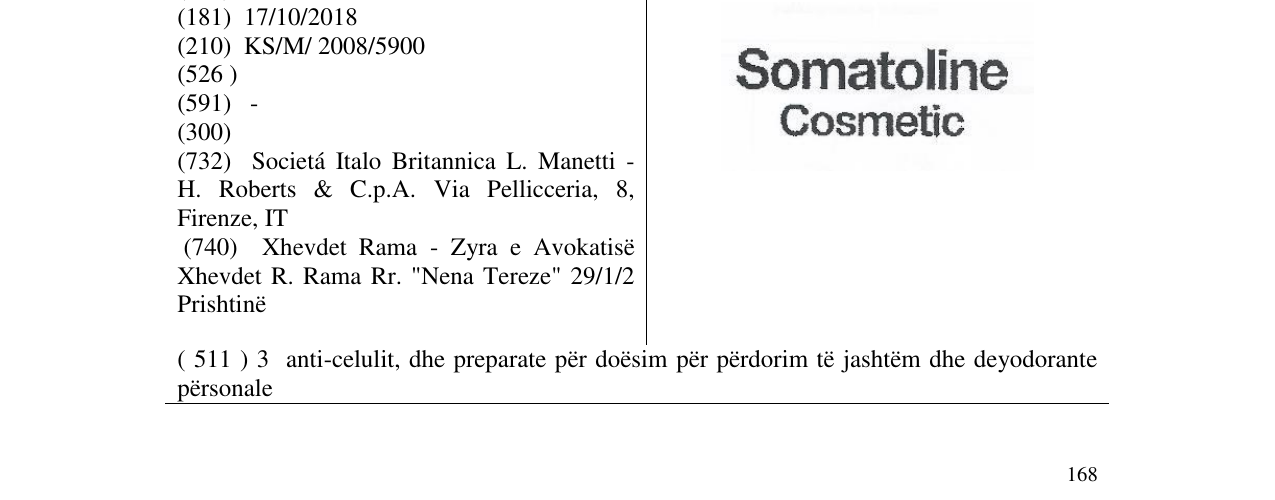 Zëri i markës SOMATOLINE COSMETIC në buletin