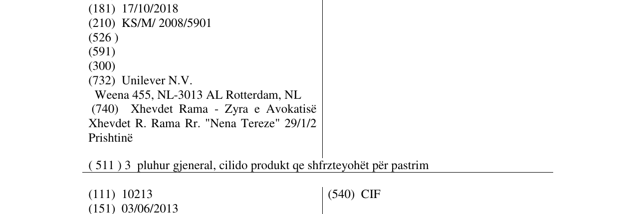 Zëri i markës CIF në buletin
