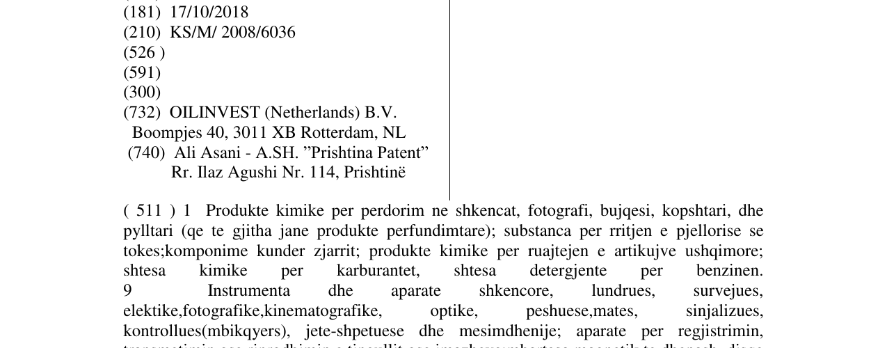 Zëri i markës TAMOIL në buletin