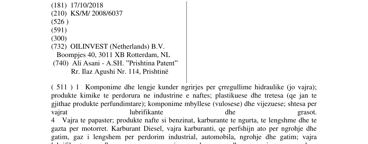 Zëri i markës TAMOIL në buletin