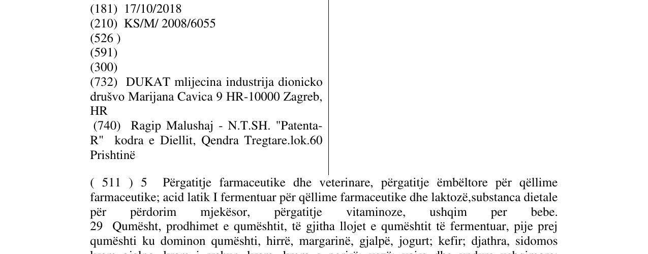 Zëri i markës DUKATOL në buletin