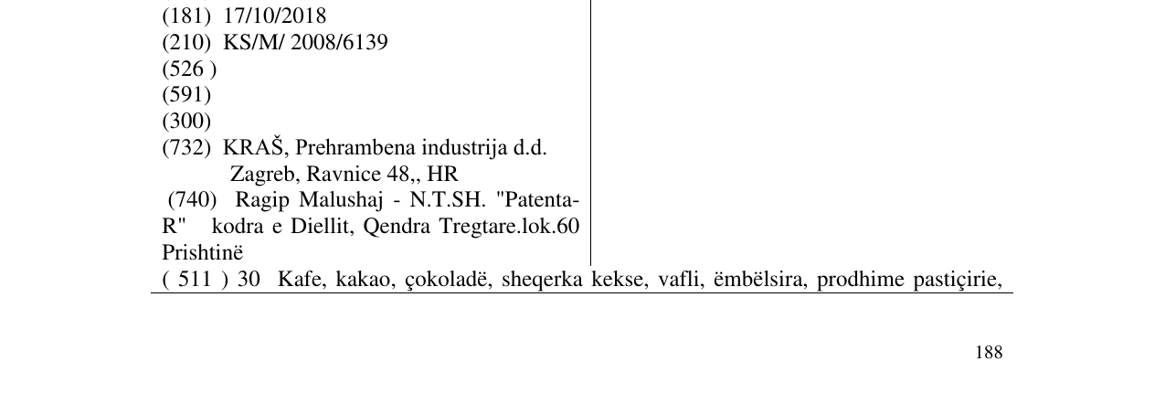 Zëri i markës DOMAŠICA në buletin
