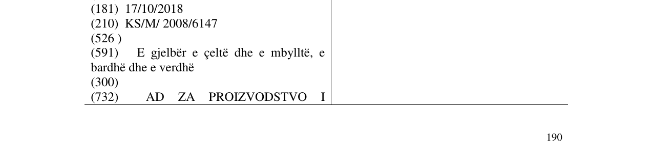 Zëri i markës TEMJANIKA në buletin