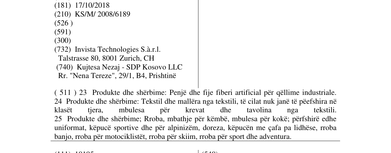 Zëri i markës CORDURA në buletin
