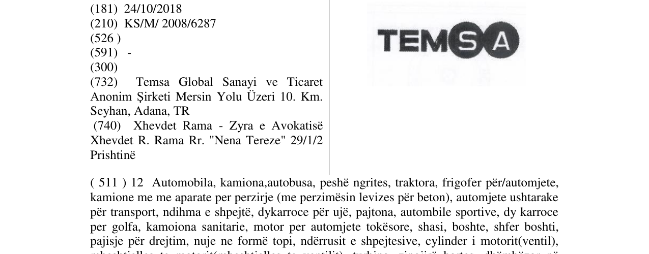 Zëri i markës TEMSA në buletin
