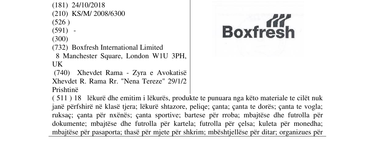 Zëri i markës BOXFRESH në buletin