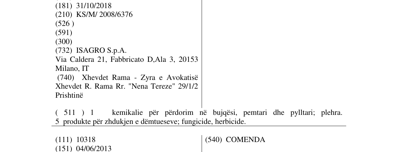 Zëri i markës EMINENT në buletin