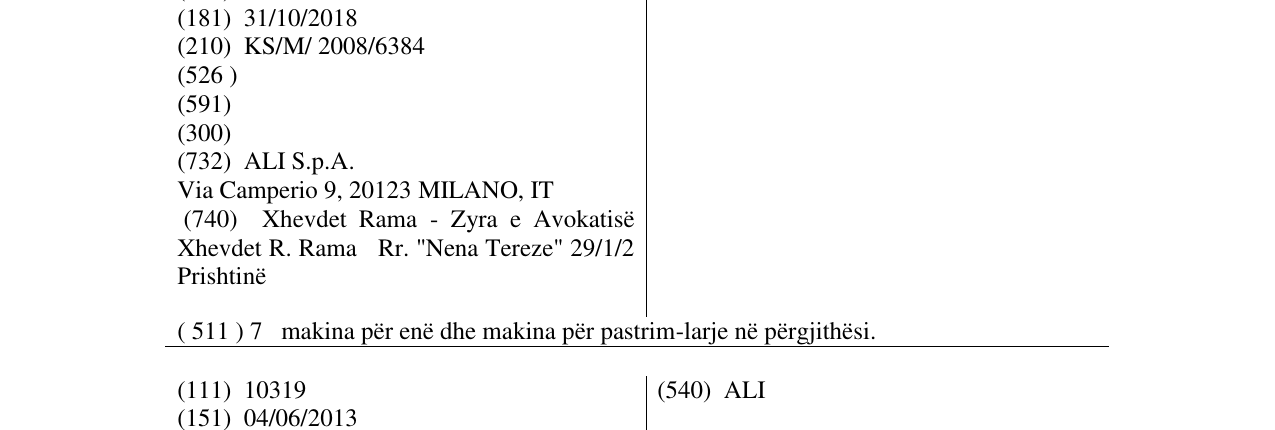Zëri i markës COMENDA në buletin