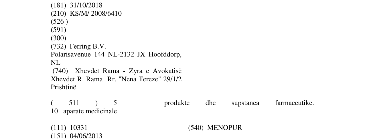 Zëri i markës OCTOSTIM në buletin
