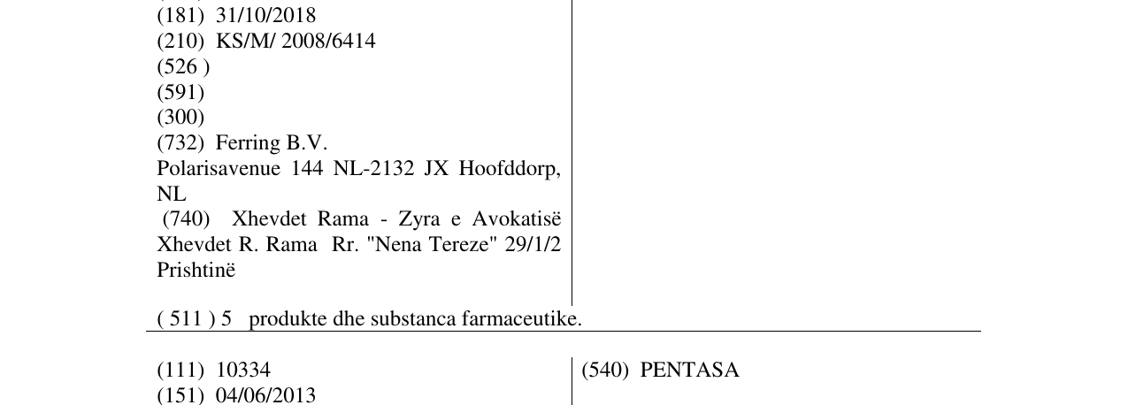 Zëri i markës DESMOTABS në buletin