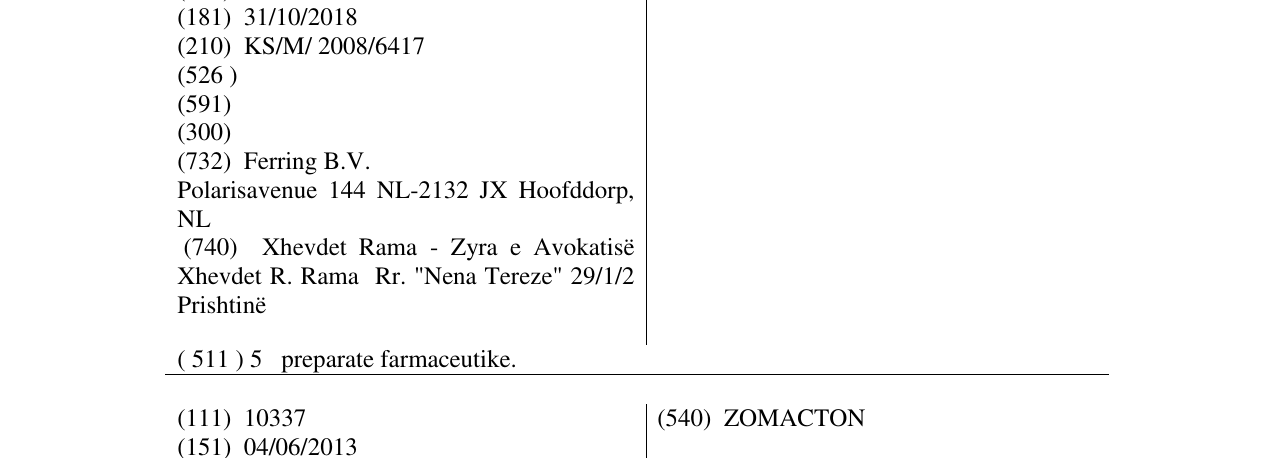 Zëri i markës NORPROLAC në buletin