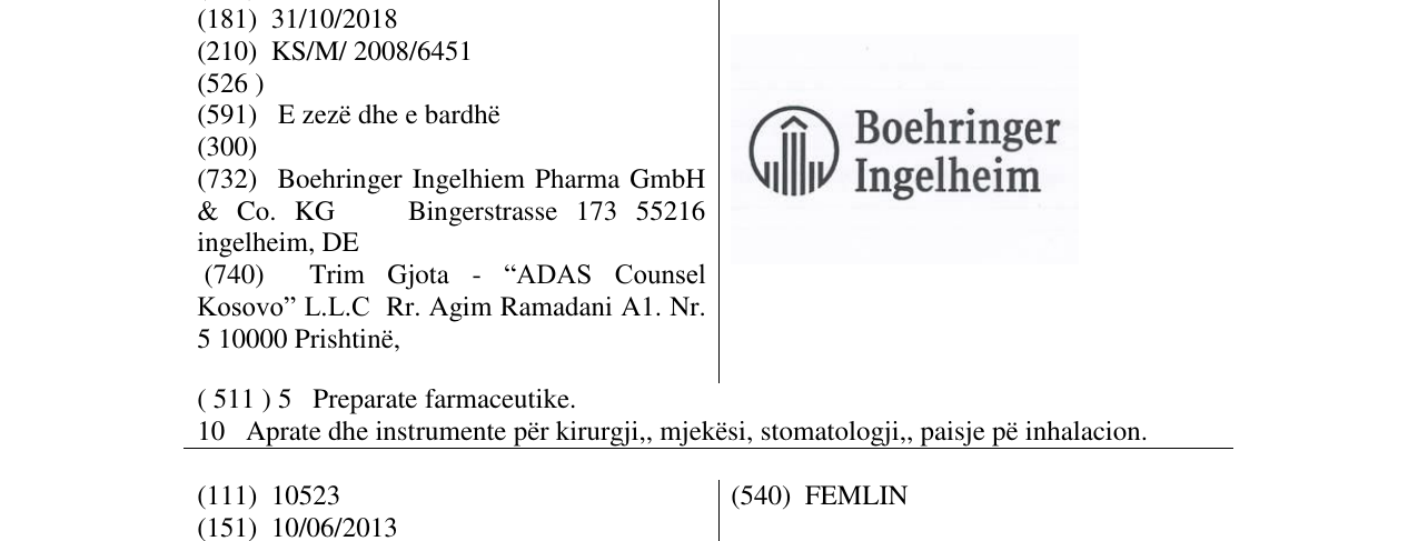 Zëri i markës Boehringer Ingelheim në buletin