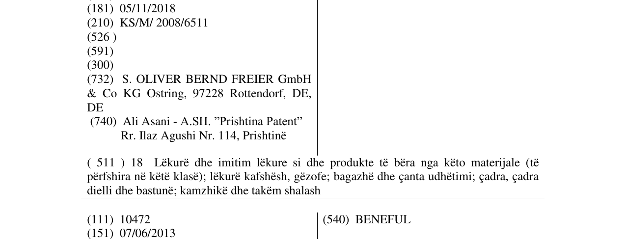 Zëri i markës s.Oliver në buletin