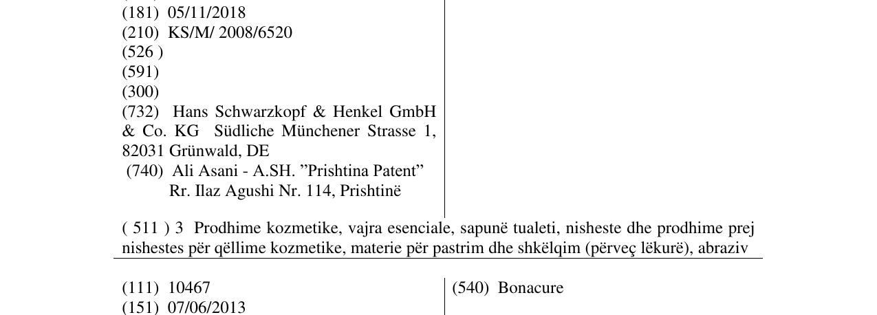 Zëri i markës Taft në buletin