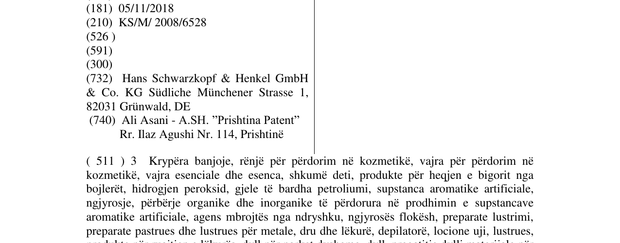 Zëri i markës Schwarzkopf në buletin