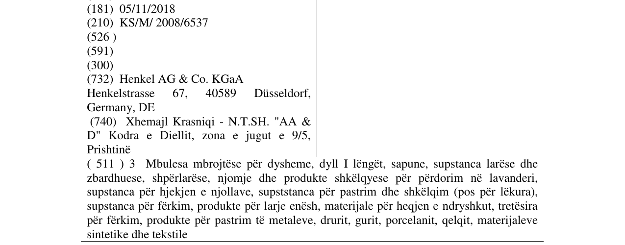 Zëri i markës CLIN në buletin