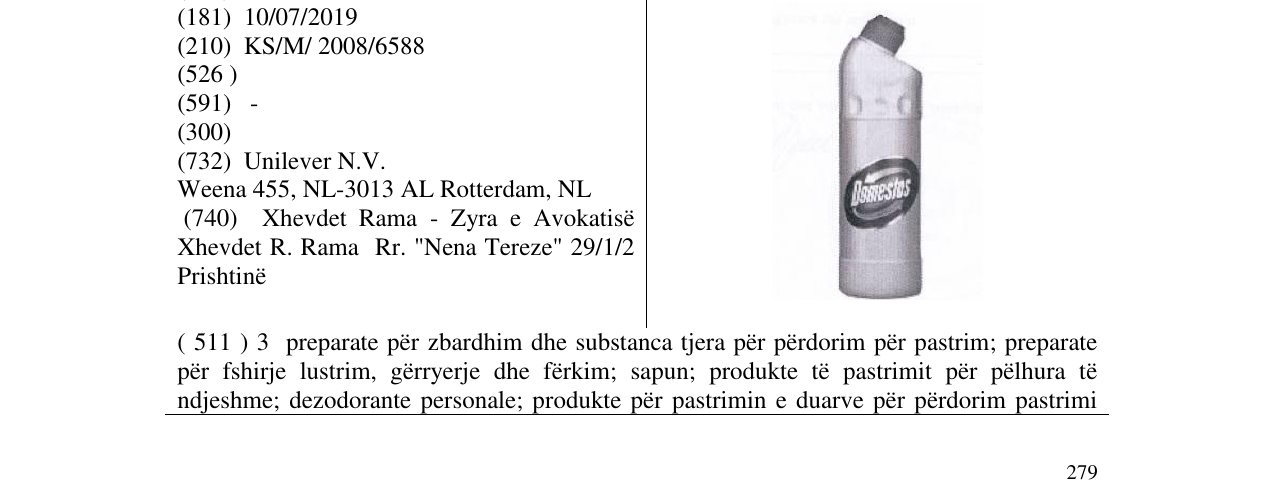 Zëri i markës DOMESTOS në buletin