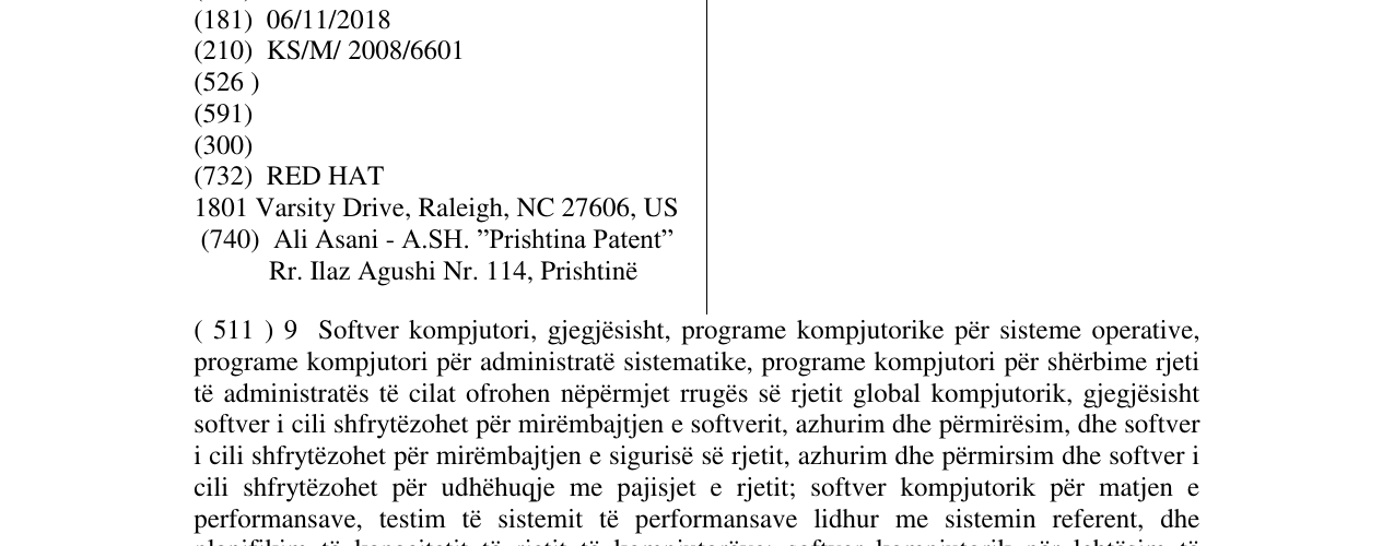 Zëri i markës RED HAT në buletin