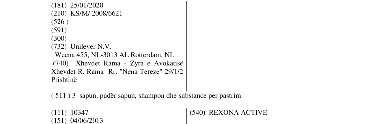 Zëri i markës REXONA në buletin