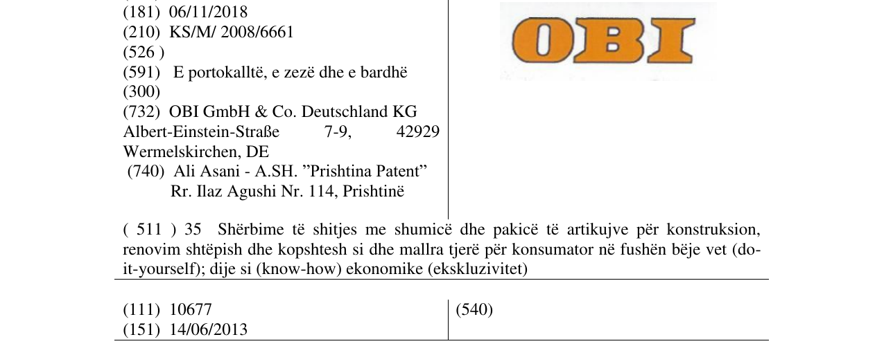 Zëri i markës OBI në buletin