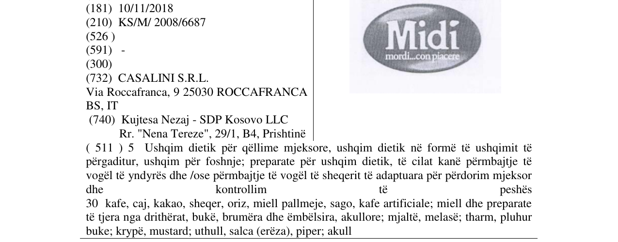 Zëri i markës MIDI në buletin