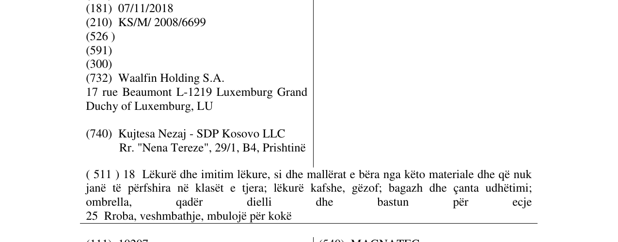 Zëri i markës VAN GILS në buletin