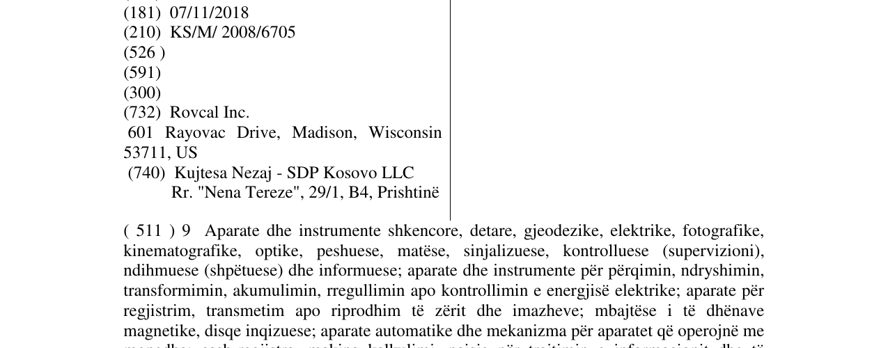 Zëri i markës RAYOVAC në buletin