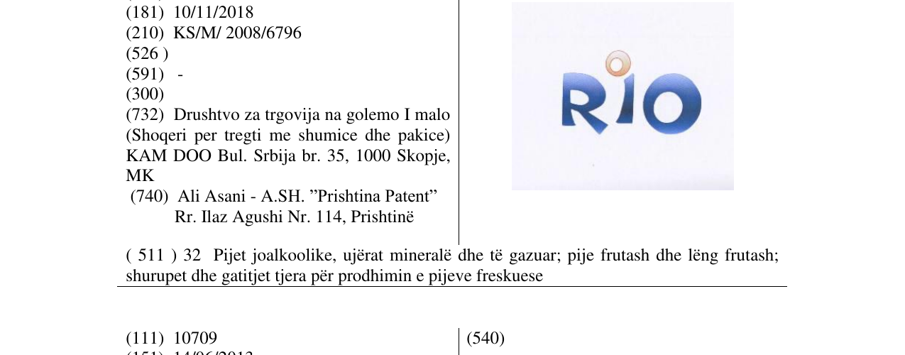 Zëri i markës RIO në buletin