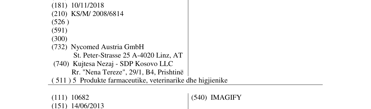 Zëri i markës GYNIPRAL në buletin