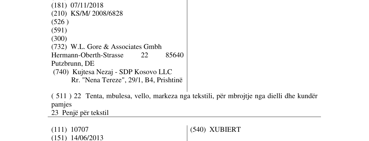 Zëri i markës TENARA në buletin