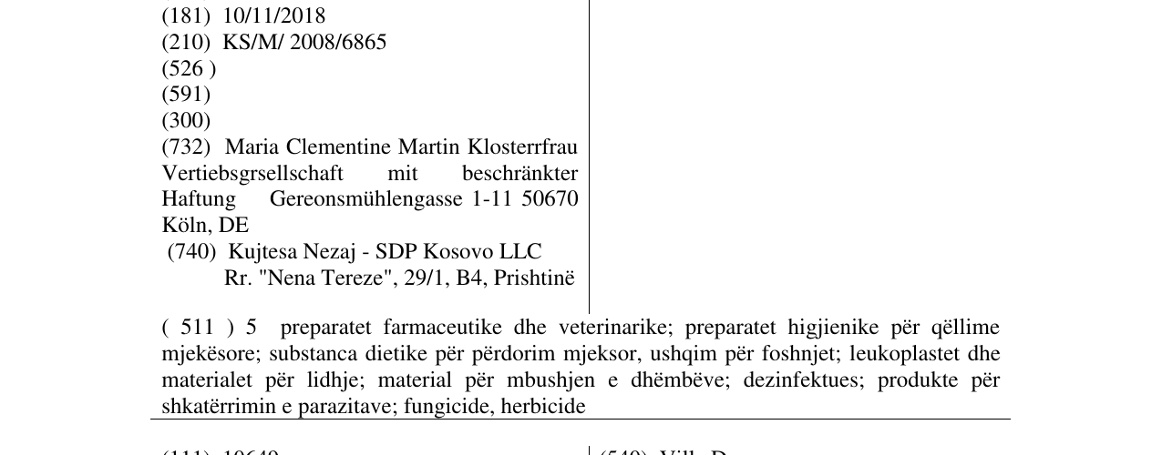 Zëri i markës Chrono-Depot në buletin