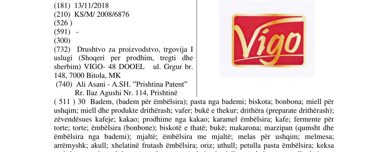 Zëri i markës VIGO në buletin
