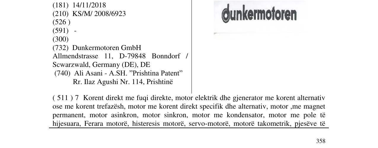 Zëri i markës Dunkermotoren në buletin