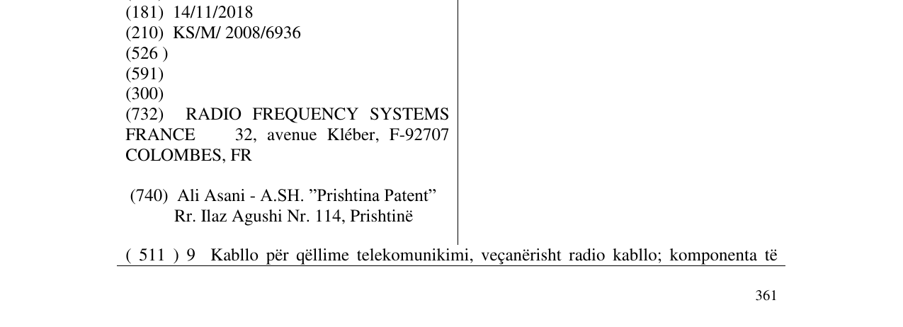 Zëri i markës RADIAFILL në buletin
