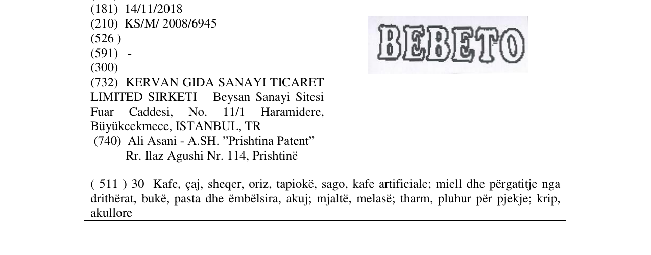 Zëri i markës Markë figurative në buletin