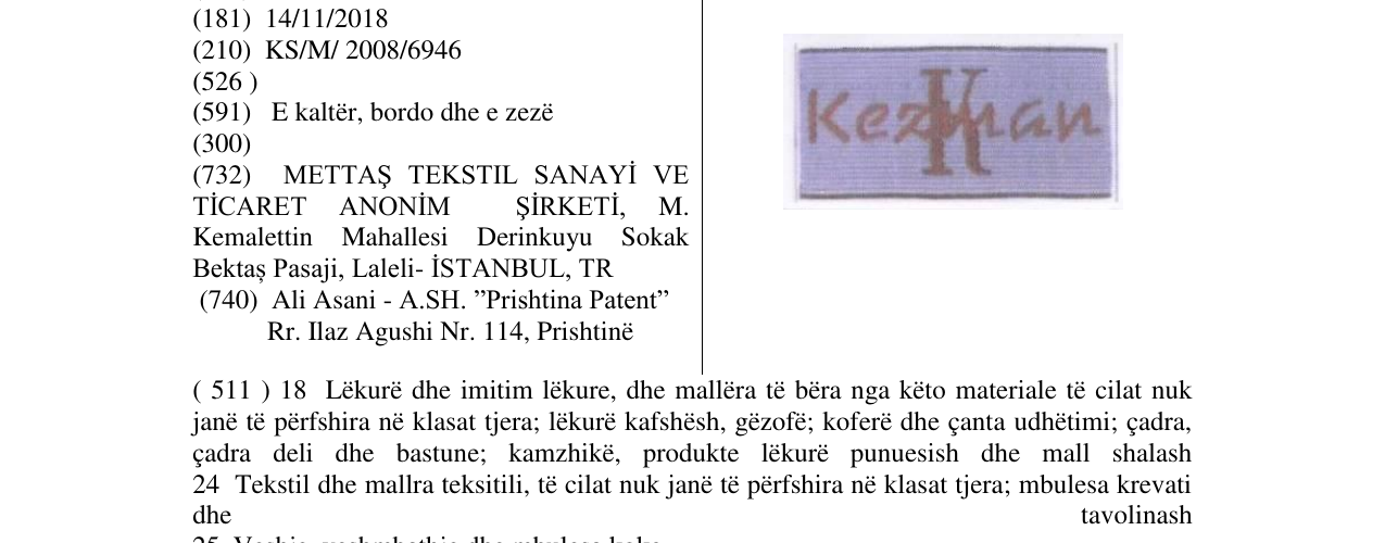 Zëri i markës K kezman në buletin