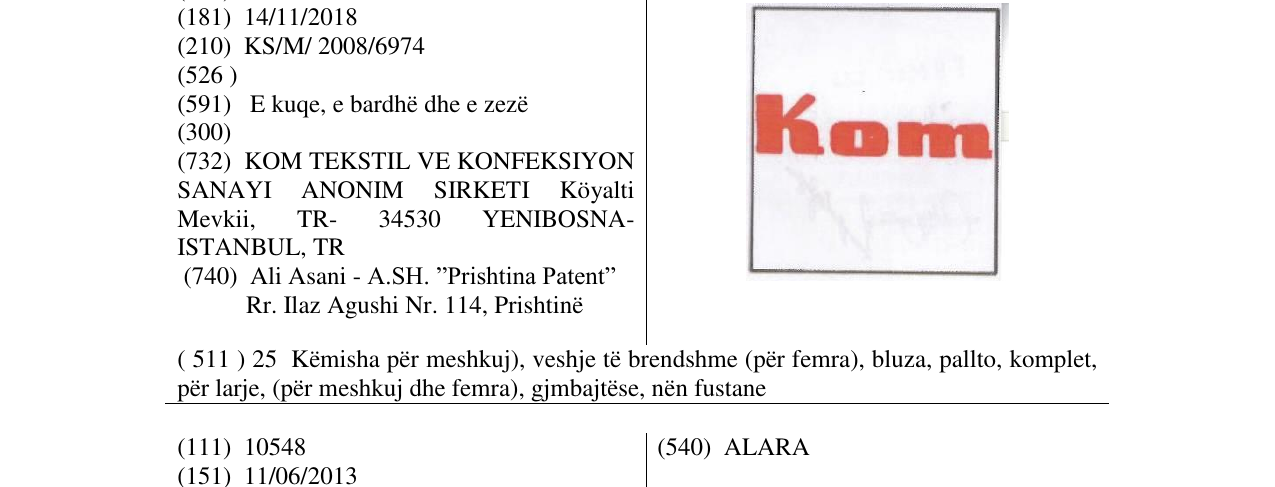 Zëri i markës Markë figurative në buletin