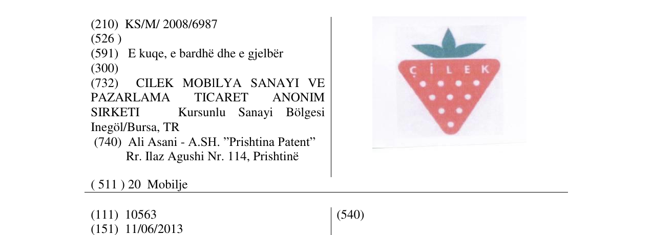 Zëri i markës ÇILEK në buletin