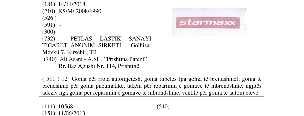 Zëri i markës STARMAXX në buletin