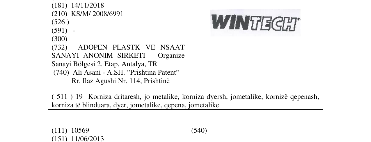 Zëri i markës WINTECH në buletin