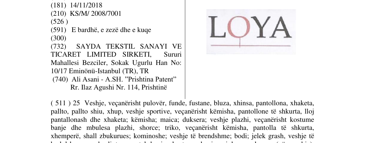 Zëri i markës LOYA në buletin