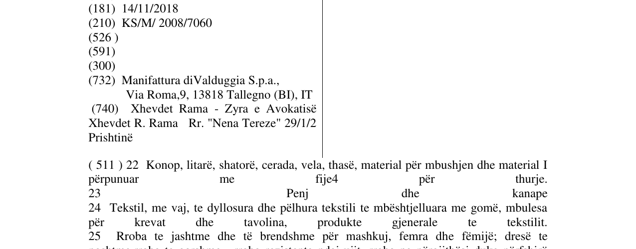 Zëri i markës RAGNO në buletin