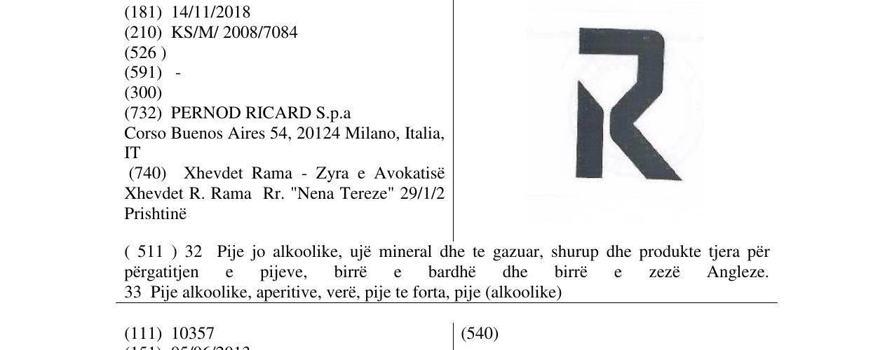 Zëri i markës R në buletin