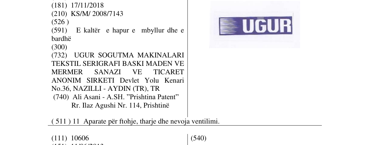 Zëri i markës UGUR në buletin
