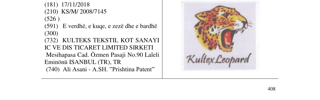 Zëri i markës KULTEX LEOPAED në buletin