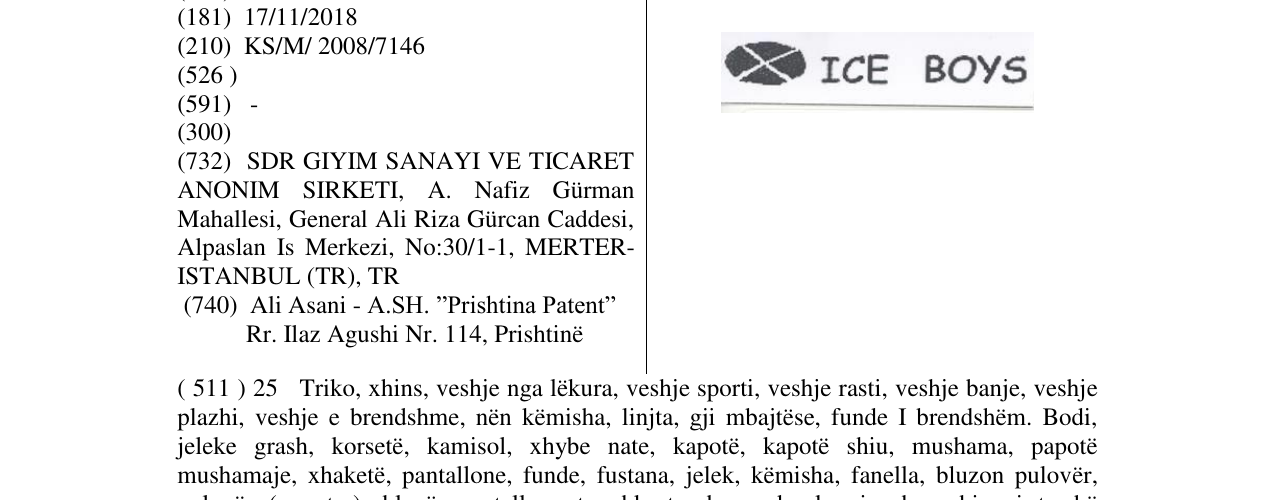 Zëri i markës ICE BOYS në buletin