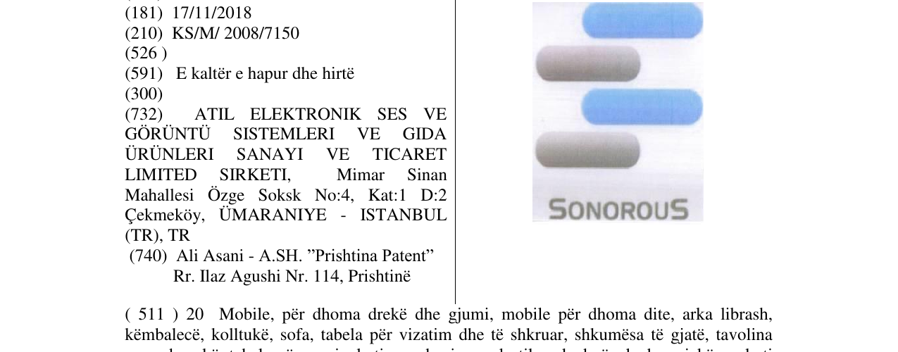 Zëri i markës SONOROUS në buletin