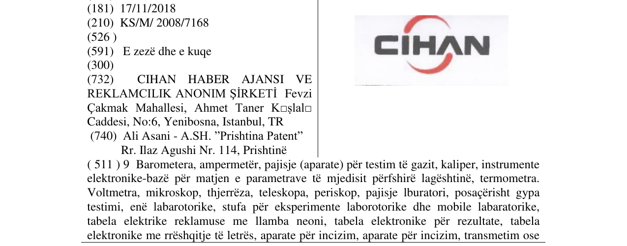 Zëri i markës CIHAN në buletin