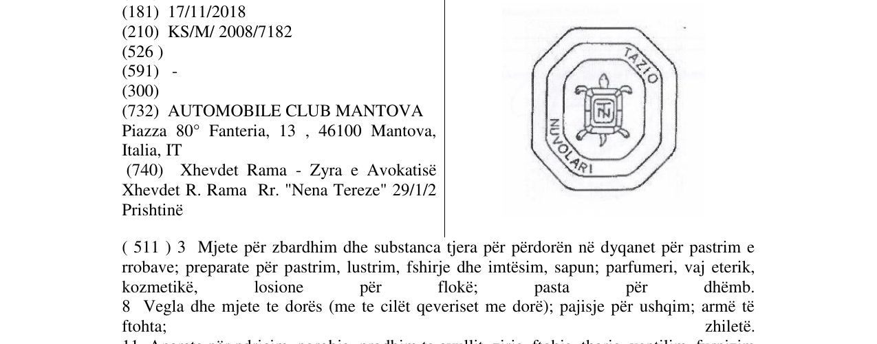 Zëri i markës TAZIO NUVOLARI në buletin