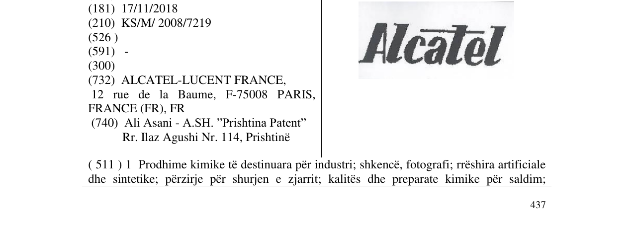 Zëri i markës Alcatel në buletin